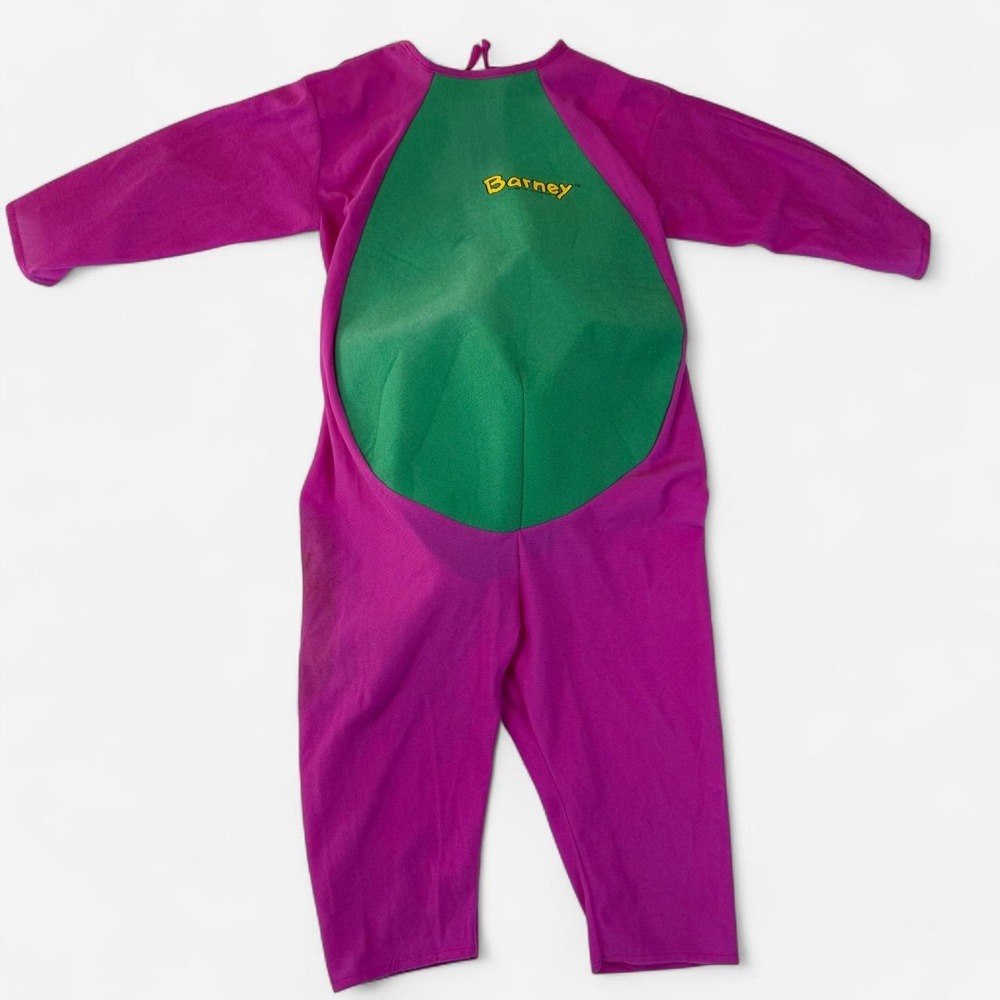 Vintage 1992 Barney the Dinosaur Kids Halloween Costume Jumpsuit Size 3-4 Years